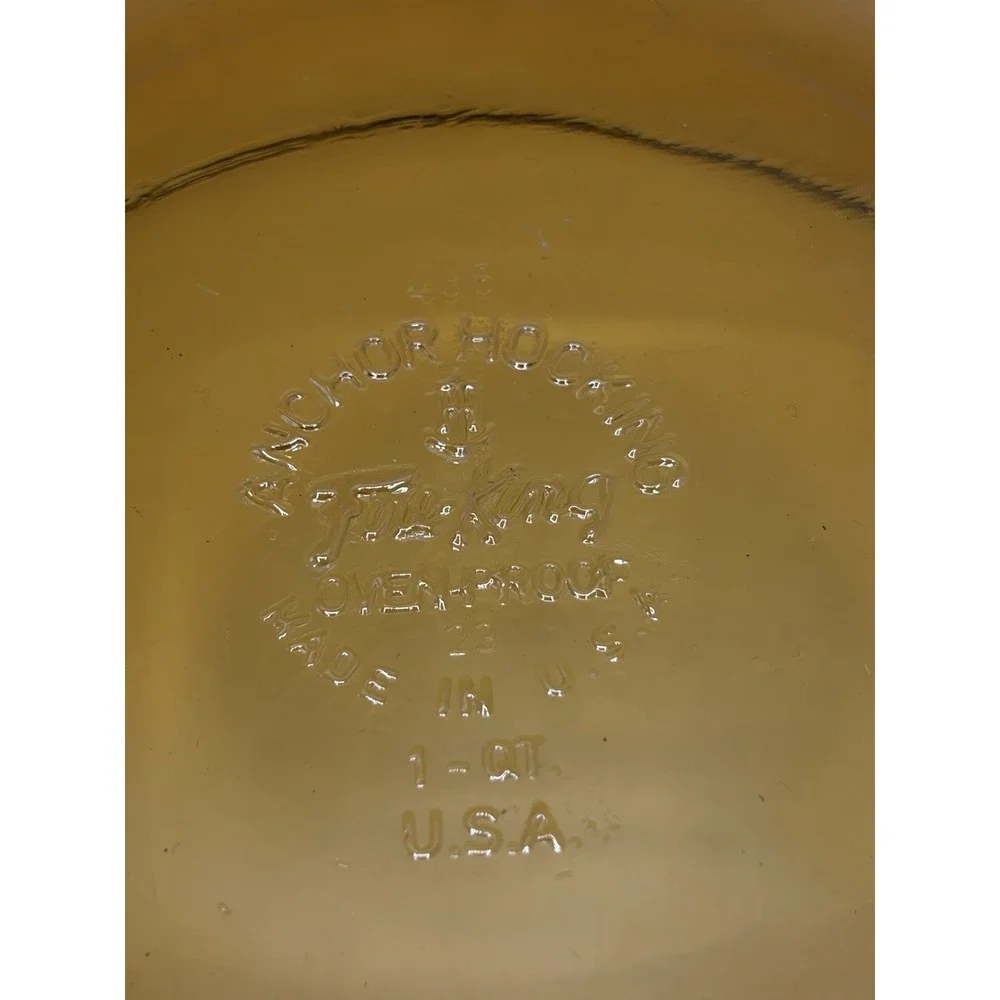Vintage Anchor Hocking Fire King #436‎ 1QT Baking Dish Glass Round Amber Brown